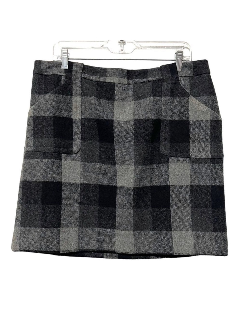 LIZ CLAIBORNE Plaid Wool Blend Skirt 14